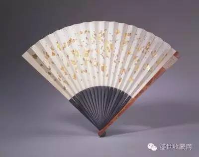 清 竹股烫花素面折扇　通长28.5cm