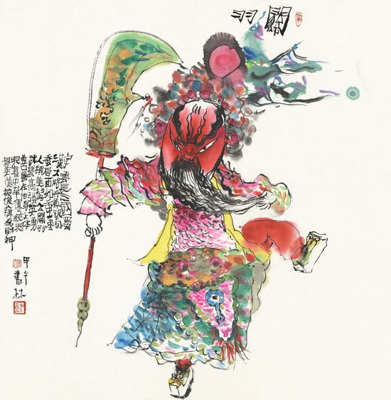 《关羽》 68×68cm 2014年