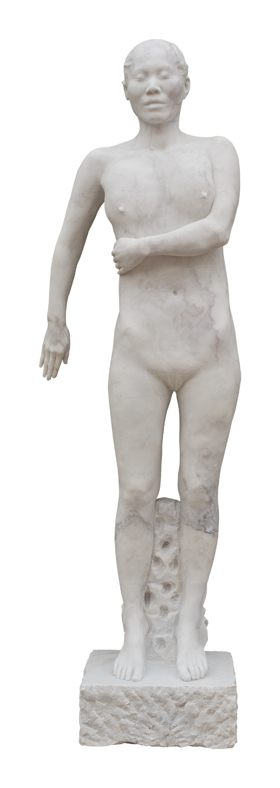 张大力-雕塑sculpture(汉白玉white marble)185X55X35cm,2016