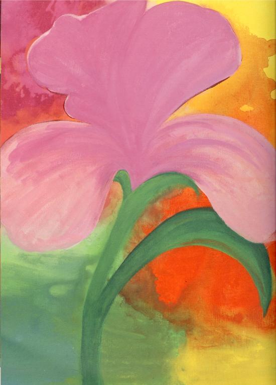 查小欣作品-一朵盛开的花,丙烯