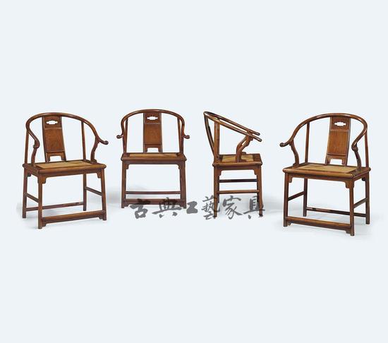 明17世纪 黄花梨圈椅（一套四张）