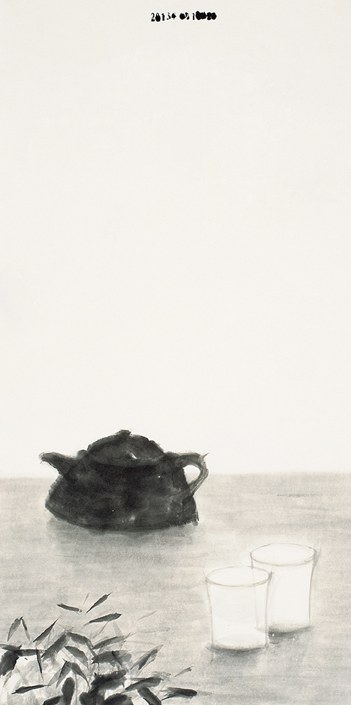 谢海 好的茶 水墨纸本 68cm×34cm 2013年