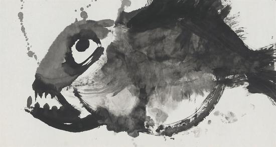 死不瞑目，纸本水墨，180x98cm，2015