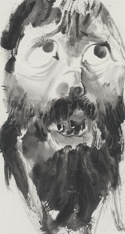 不安，纸本水墨，180x98cm，2015