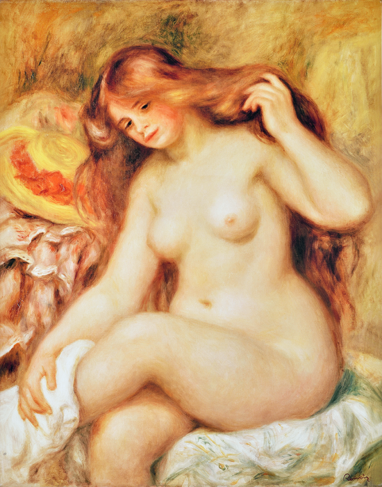 《坐著的年轻女人》，1909年