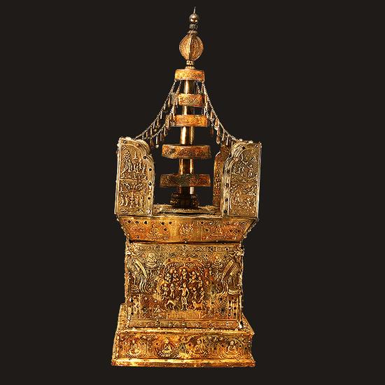 微博人气文物榜评选:鎏金七宝阿育王塔
