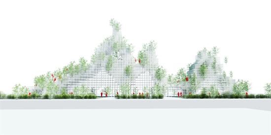 1. 远景之丘, 正面结构图,  藤本壮介 2016(Envision Pavilion, Sou Fujimoto Architects, 2016)