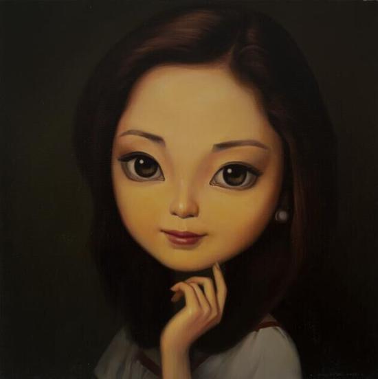 张柏涛 美丽天使邓丽君 80x80 2014.布面油画