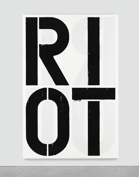 　　克里斯托夫·伍尔夫 （Christopher Wool），《无题（暴乱）》(Untitled (Roit)). 图片：Courtesy of Sotheby's.