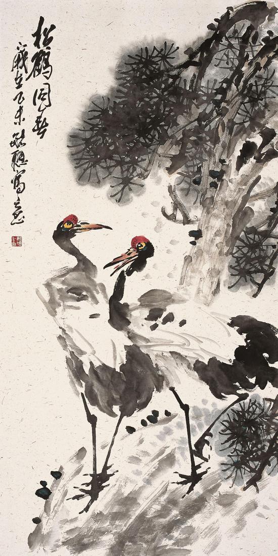 松鹤同春 136x68cm 2015年