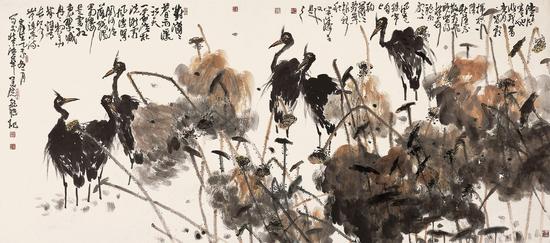 留得枯荷听雨声 150x300cm 2015年