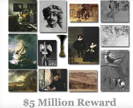 　这些失窃的艺术杰作，警方悬赏500万美金