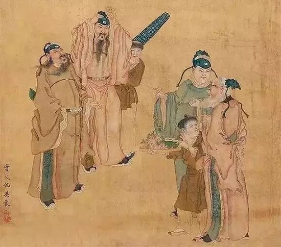 明 仇英 《四相簪花图》
