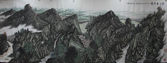 瑶山春早图 230x560cm 2013年