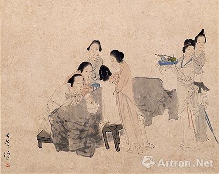清任颐《乞巧图轴》