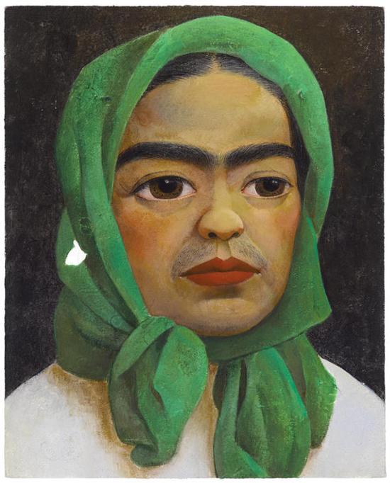 陈可 Chen Ke - 戴绿头巾的老年弗里达 Aged Frida with Green Scarf