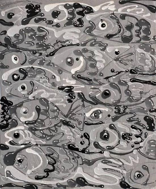 《欢快的鱼儿》| 50x60cm 布面丙烯 2016
