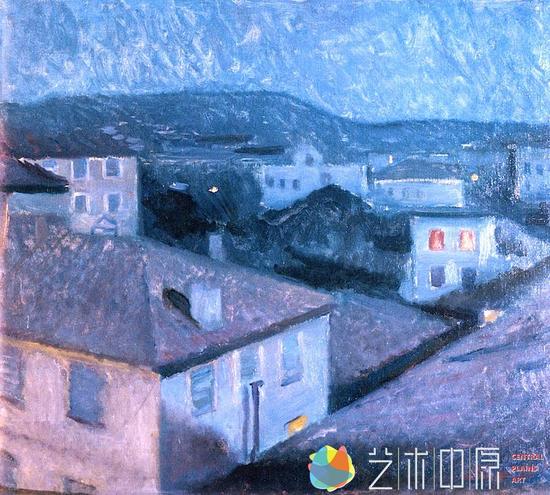 蒙克1891年作品《尼斯之夜》