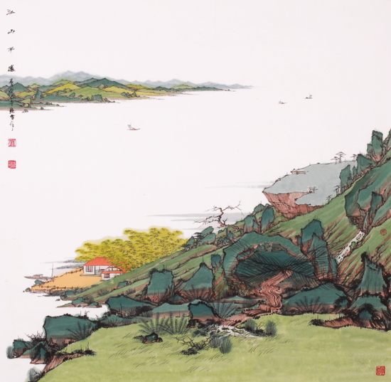 江山平远   68cm×68cm