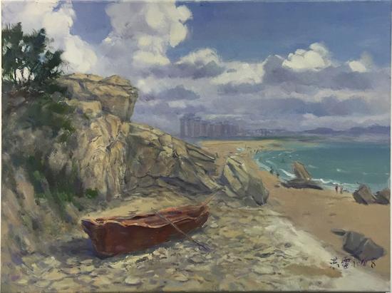 张洪雷《银沙滩的晌午》60×80cm 布面油画