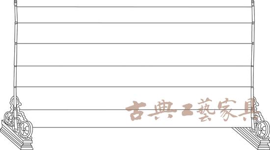 图7 北宋张训礼《围炉博古图》中的屏风线描复原图