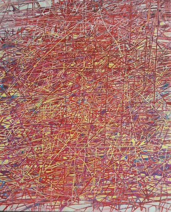 徐若涛《红与黄》油画 ，180×220cm，2015 年