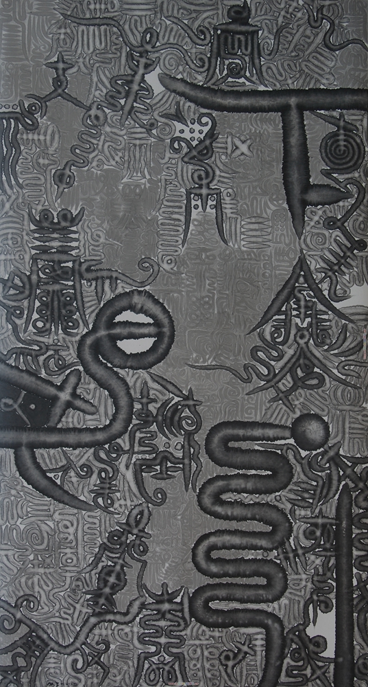 张建民《不可思议图之二》纸本水墨，96×177cm ， 2010年