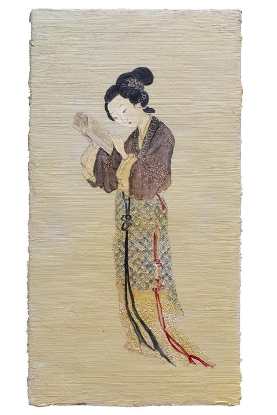 王焱《仕女图》 布面油画，170×90cm，2015年