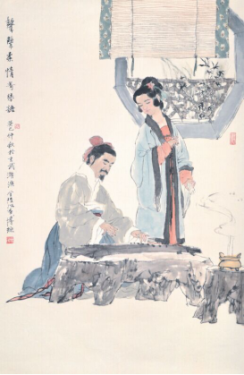 琴瑟之音 68*45cm(摘自《古代人物系列》)