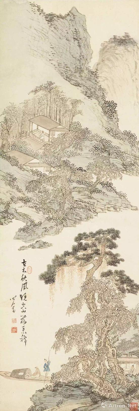 溥儒 古木秋山 纸本立轴 128×43.5cm 匡时2016年夏拍