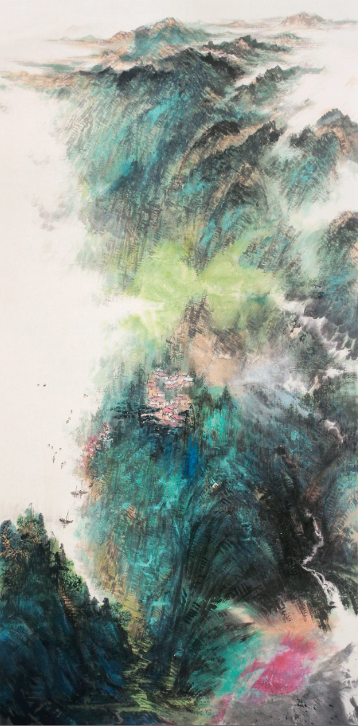 《云雾帆影》 252cm×125cm
