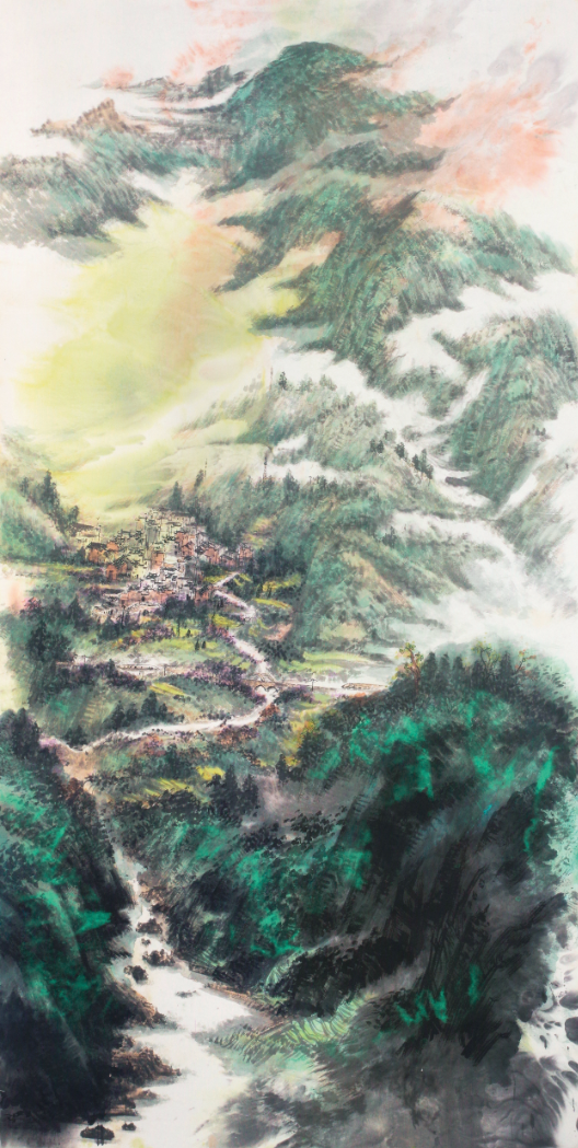 《云雾朦朦》 252cm×125cm