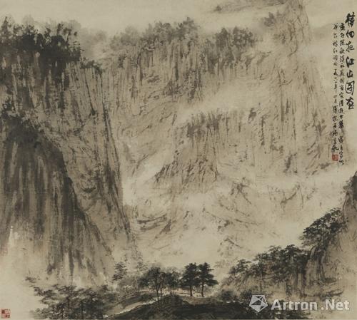 ����ʯ����ϸ�ѽ�ɽͼ����ֽ��ˮī��ɫ 1961�� �й������ݲ�