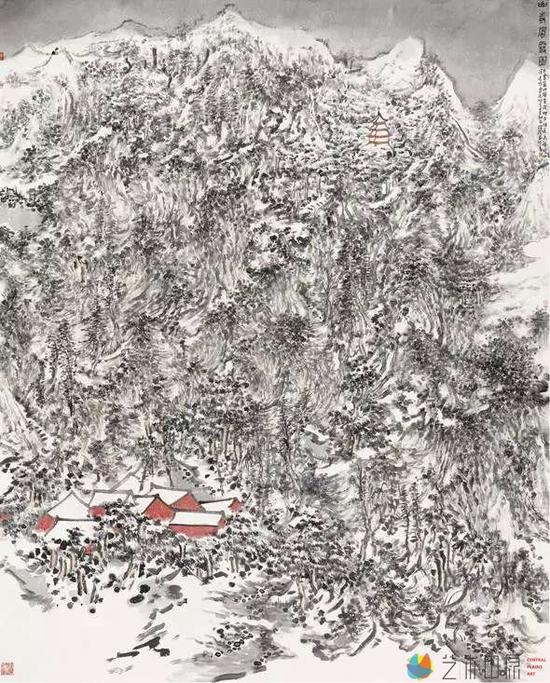 李健强《山水风雪图》