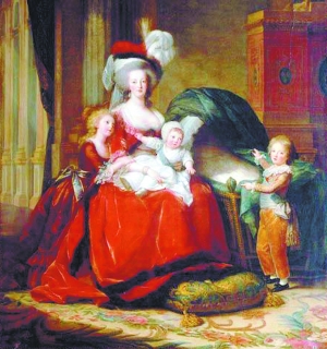 《玛丽·安托瓦内特和她的孩子们》，维热·勒布伦创作于1785年，现藏于凡尔赛宫