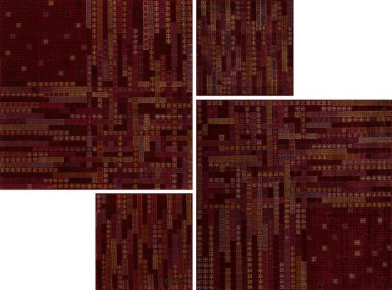 　　丁乙 《十示 》 2016 手工制作地毯，灵感来源于2008年的原作年的原作 45版 100%中国丝绸 RMB380,000-450,000 USD58,000-68,000