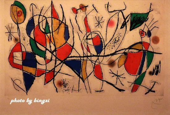 米罗与人展厅 周日的客人（1969 尺寸：598mm×995mm）