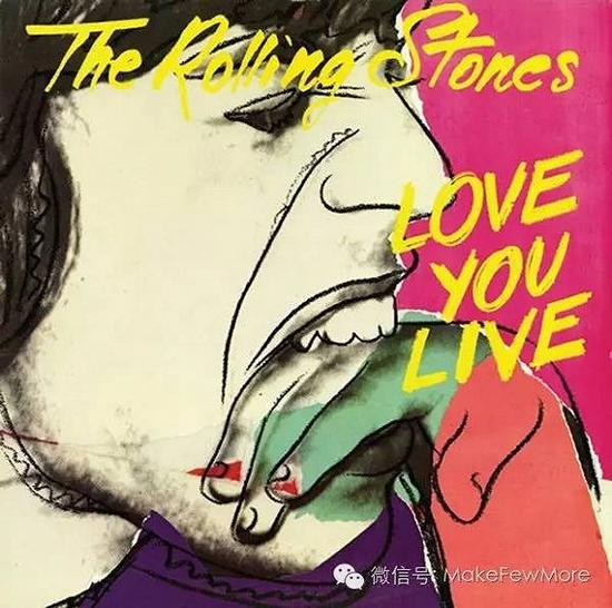 1977年,他为滚石乐队的专辑《love you live》设计的封面