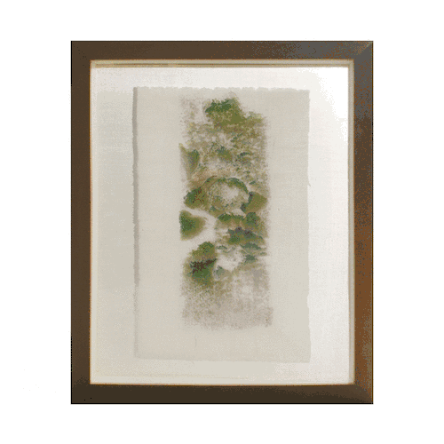 尹乔英子《叠》38x45cm 墨、绢、宣纸、丙烯