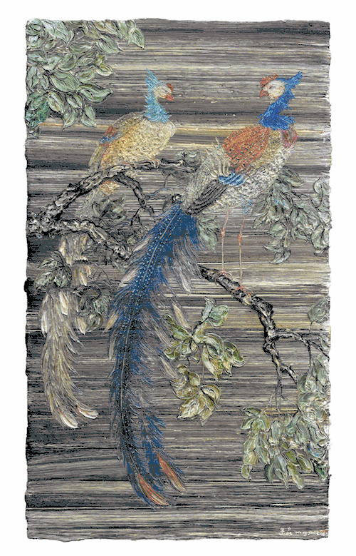 王炎《凤凰》120x70cm 《仕女图》170x70cm 布面油画
