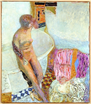 皮埃尔·博纳尔油画《浴缸边的裸女》