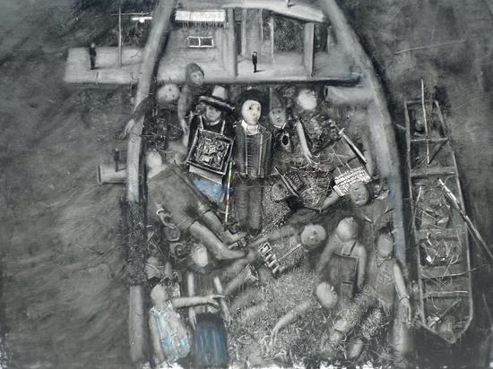 农少华《无名之船》布面油画 ，113×146cm ，2014年