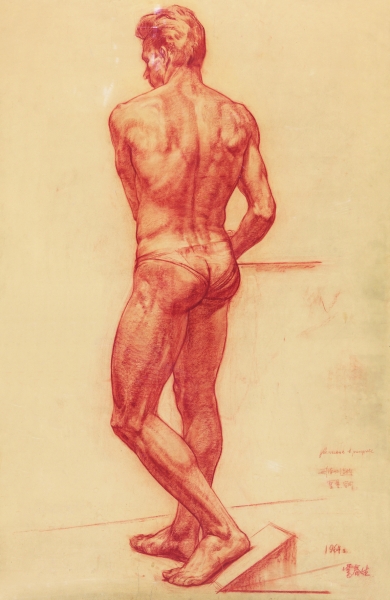 人体素描（炭笔） 170×160厘米  1964年 曹春生