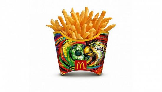 陈英杰为麦当劳设计的2014年巴西世界杯限量版薯条盒