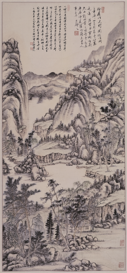 《倪黄合笔山水卷》