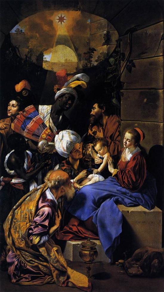 Fray Juan Bautista Maíno,《国王的崇拜》,1612 – 1614。布面油画,315 x 174.5厘米。