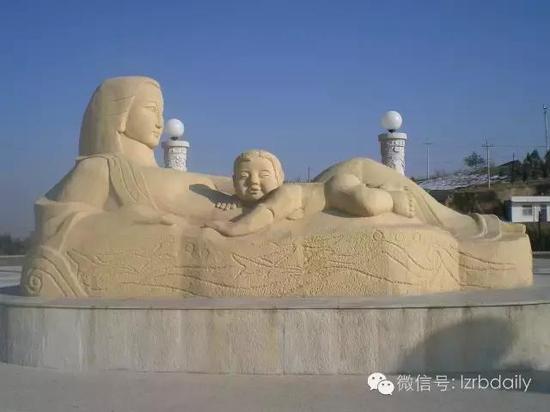 2009年拍摄的山西大宁盗版《黄河母亲》雕塑