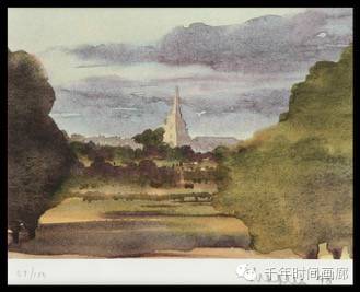 ▲Tetbury Church from Highgrove House
海格罗夫宫外的特提贝瑞教堂,查尔斯王子的私人宫殿 限量石版画(限100),查尔斯王子亲笔签名 20*15cm