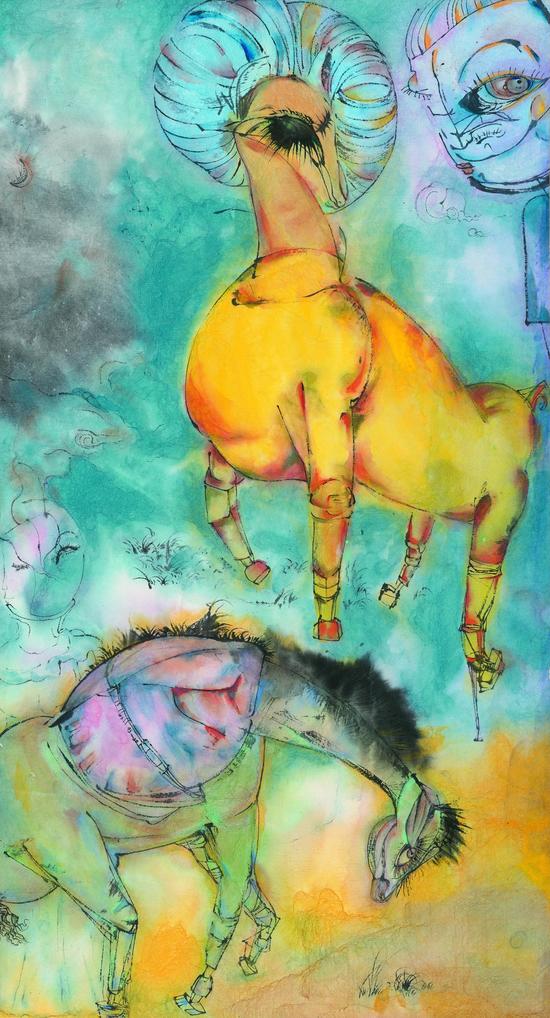 抽象表現主義絵画、オリジナル現代アート作品、音楽、マルリナ