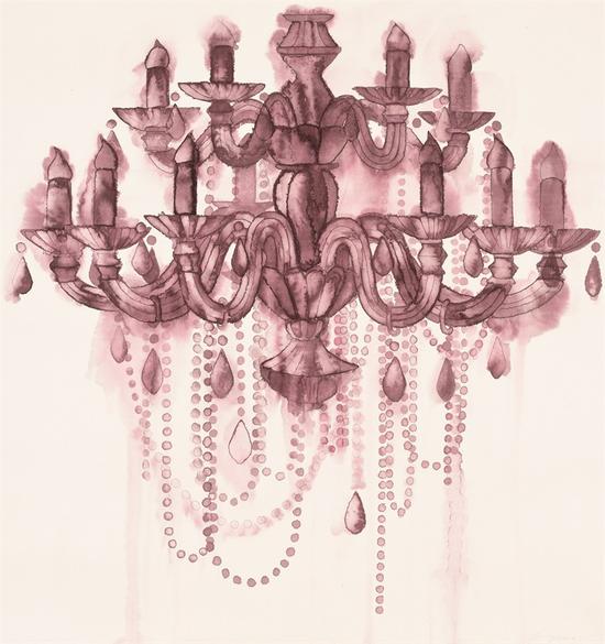 李婷婷 水晶灯 纸本水墨 Crystal lamp Ink on rice paper 97x91cm 2012